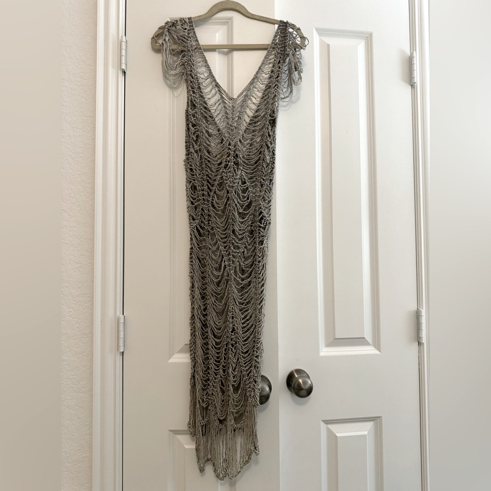 All Saints crochet cap sleeve dress